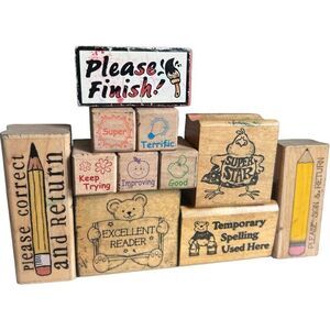 Lakeshore Hobby Lobby Teachers Helpers Rubber Error Correction Stamp Lot